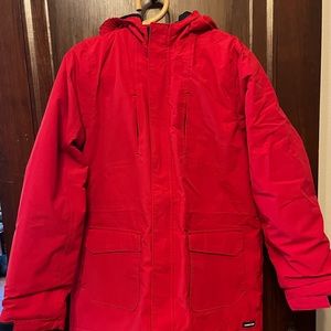 Lands end red jacket squall 3 in 1  excellent condition. Never been worn